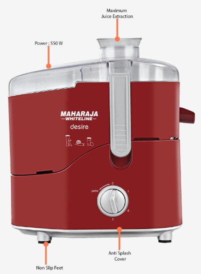 Maharaja Whiteline Desire 550W Juicer Extractor Red